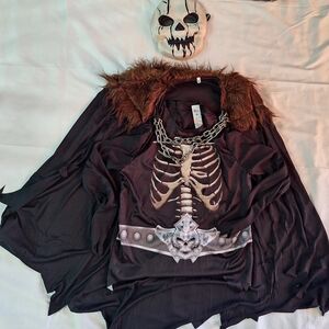 Skeleton King  Kids Costume with Mask - Black and Brown